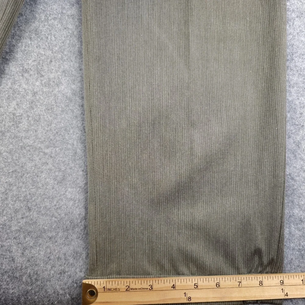 Claiborne Pants Mens 36x32 Olive Pinstripe Pleated Cuffed NWT Stretch Trouser